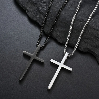 304L Stainless Steel Jesus Cross Necklace Men Women Bible Verse Spiritual Necklace for Men Jewelry - Blessings is Here