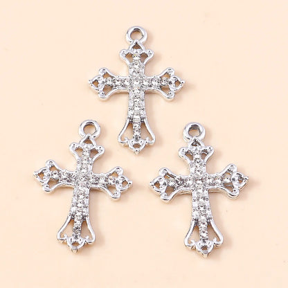 10pcs Luxury Gold Silver Color Cross Charms for Jewelry Making Handmade Crosses Pendant Necklace Keychain Diy Jewelry Findings - Blessings is Here