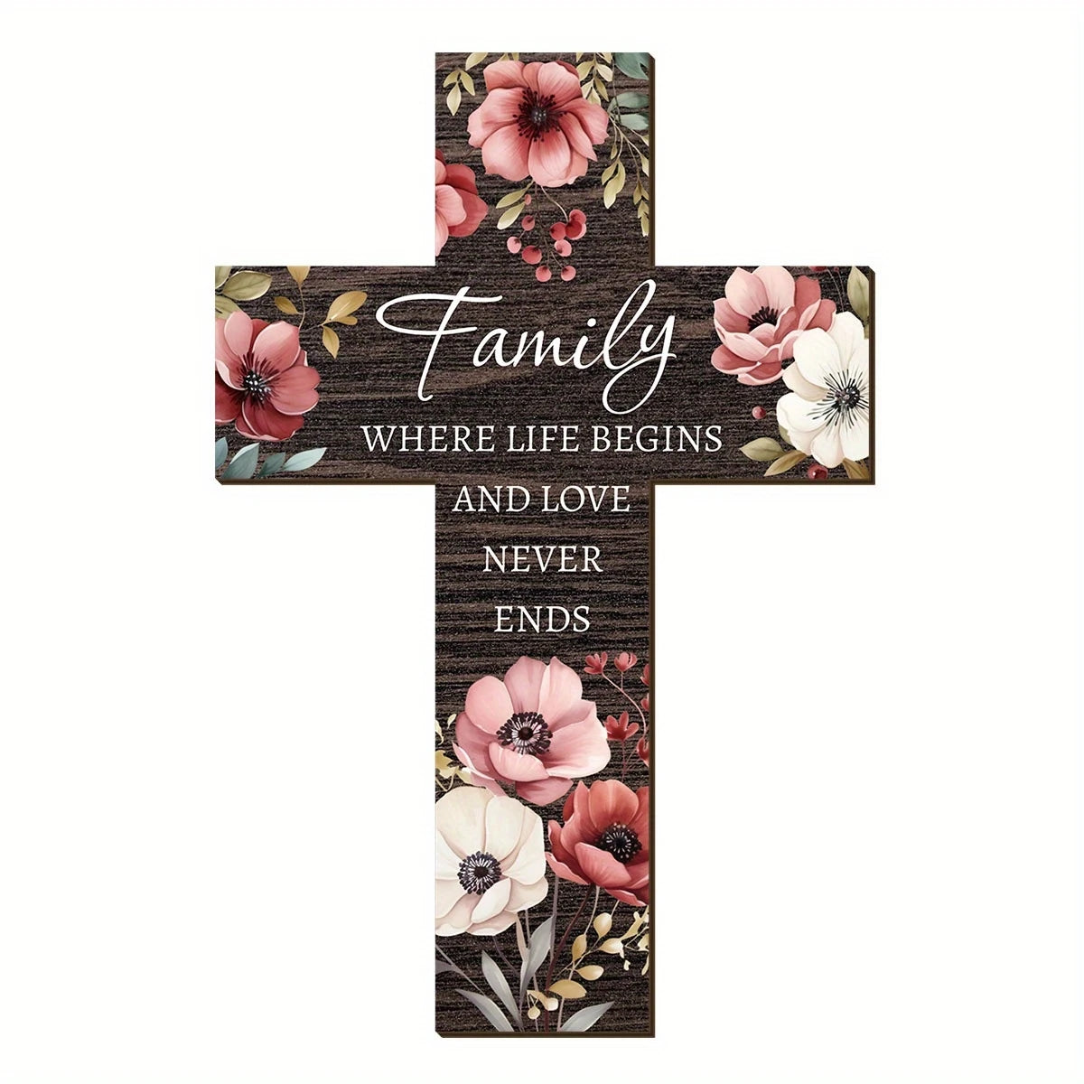 2D 12in Rustic Wooden Cross Wall Decoration Christian Prayer Room Home Decor Gift Farmhouse Style Handmade Wood Art Gifts