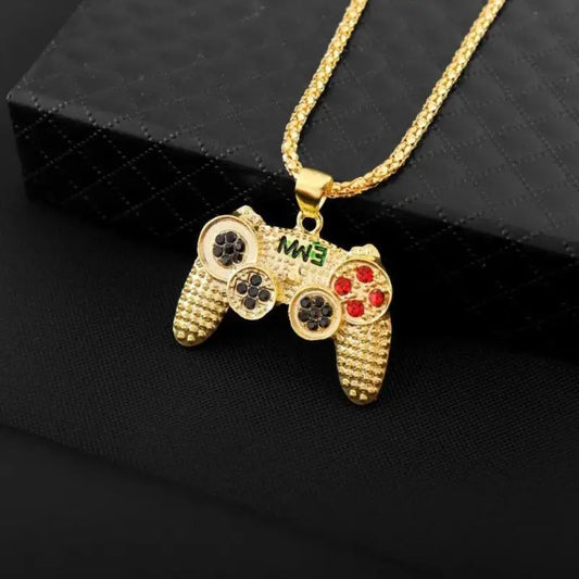 Trendy Golden Gamepad Lightning Necklace