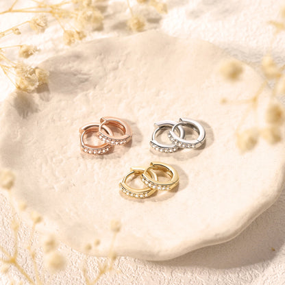 2–6PCS Crystal Zirconia Hoop Earrings