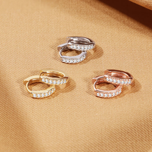 2–6PCS Crystal Zirconia Hoop Earrings