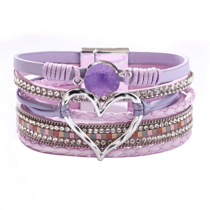 Blessed Cross PU Leather Bracelet – Bohemian Christian Rhinestone Wrap Bracelet for Women | Vintage Faith Jewelry Gift | Blessings Is Here