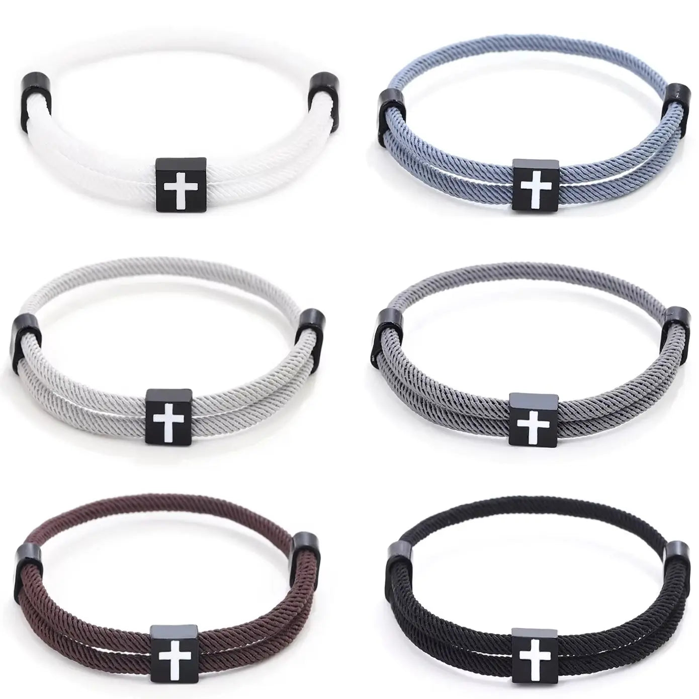 Braided Cross Bracelet for Men And Women Adjustable Hand Rope with Metal Knot Christian Baptism Gifts Christian Jewelry - Blessings is Here