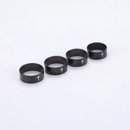 Stainless Steel Unisex Bible Verse Hollow Cross Ring