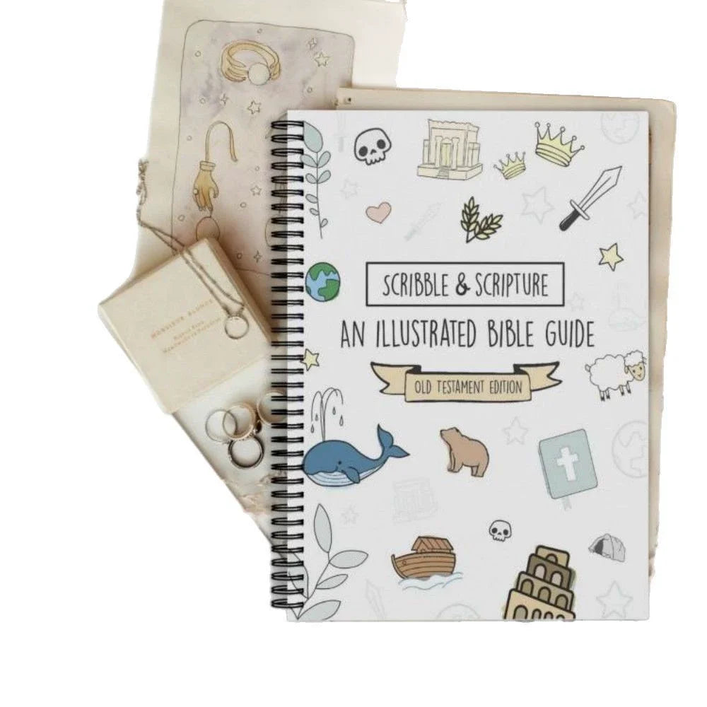 Scribble & Scripture The Bible Made Simple - An Illustrated Bible Guide Spiral-Bound Notebook With Inspirational Illustrations