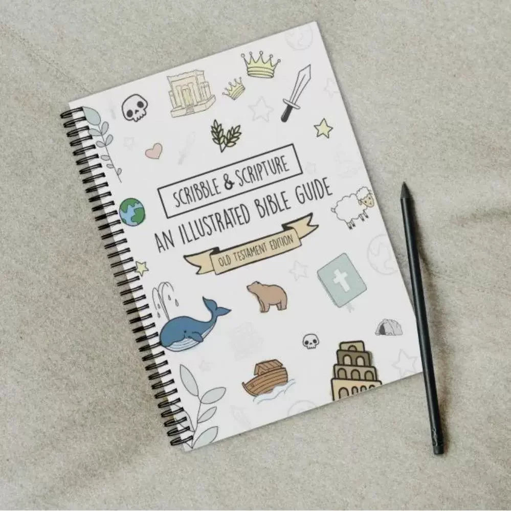 Scribble & Scripture The Bible Made Simple - An Illustrated Bible Guide Spiral-Bound Notebook With Inspirational Illustrations