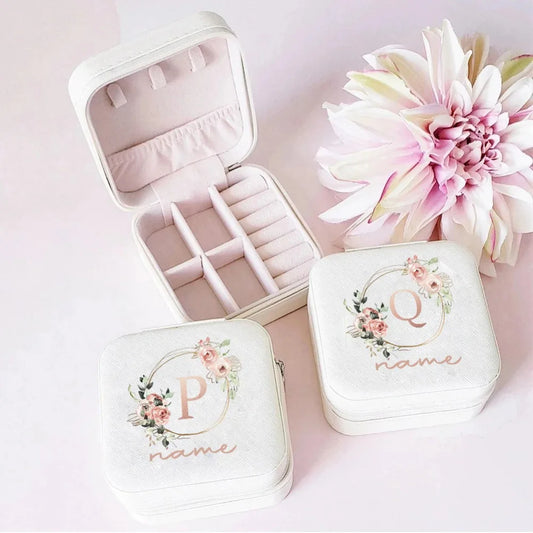 Personalized Flower Alphabet Jewelry Box