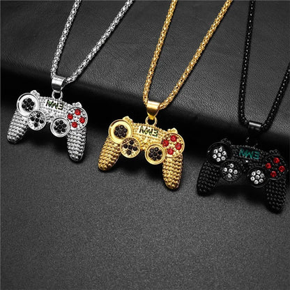 Trendy Golden Gamepad Lightning Necklace