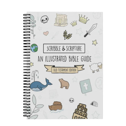 Scribble & Scripture The Bible Made Simple - An Illustrated Bible Guide Spiral-Bound Notebook With Inspirational Illustrations
