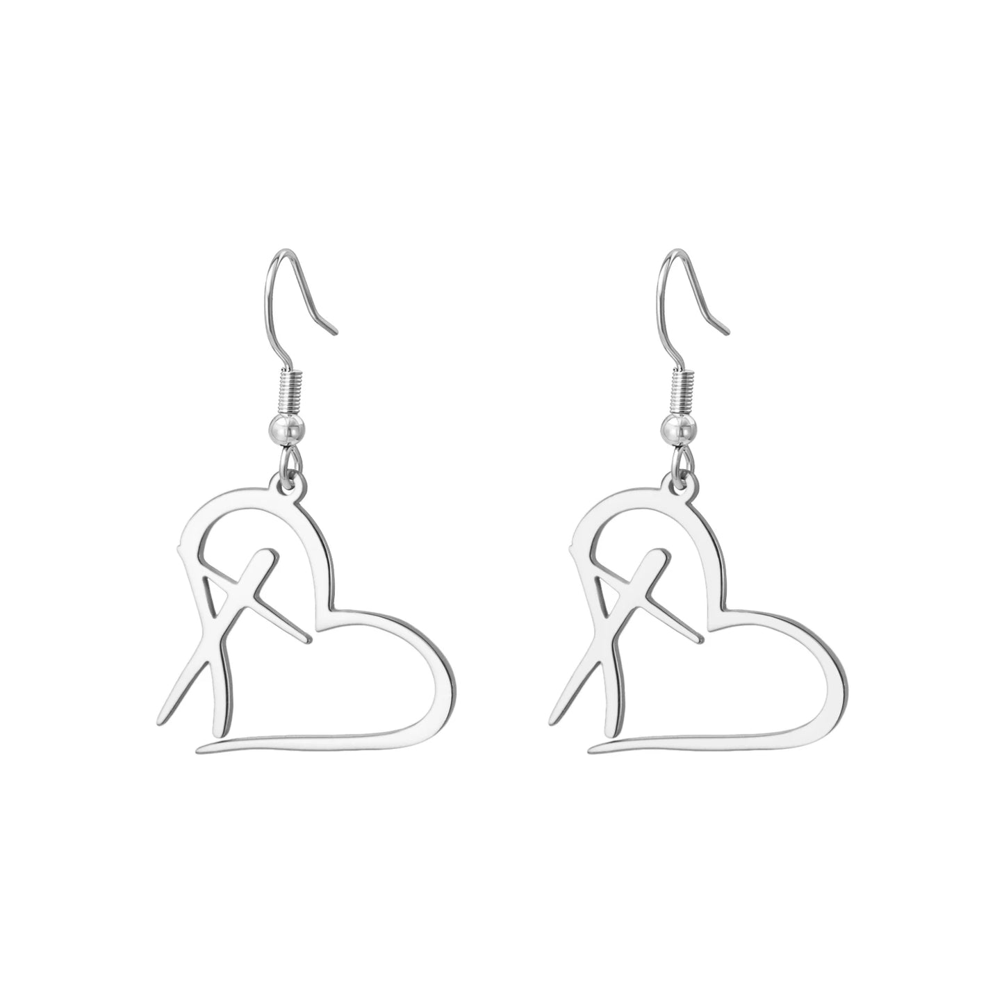 Christian Cross Heart Earrings for Women Love Keyring Stainless Steel Key Bag Car Charms Religious Lucky Jewelry Gifts