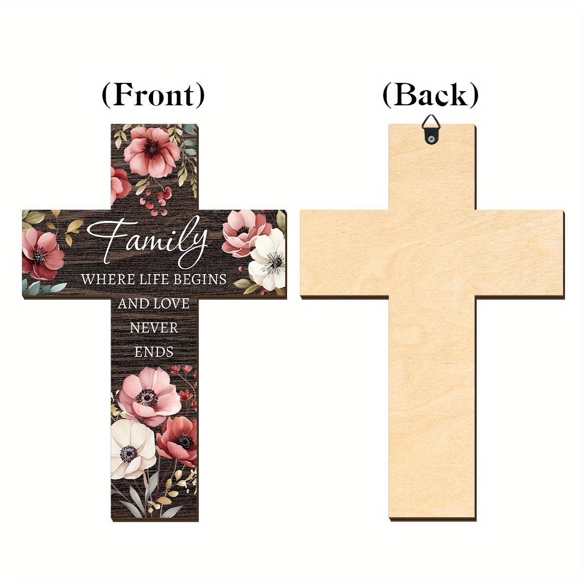 2D 12in Rustic Wooden Cross Wall Decoration Christian Prayer Room Home Decor Gift Farmhouse Style Handmade Wood Art Gifts