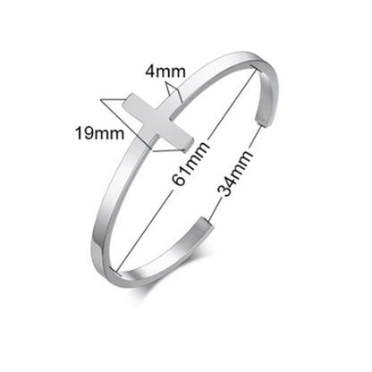 Sterling Silver Cross Cuff Bracelet
