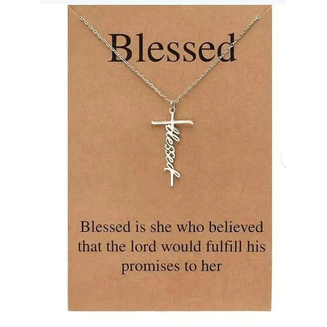 Faith Cross Pendant Necklace Religious Christian Jewelry Mother's Day Gifts for Women