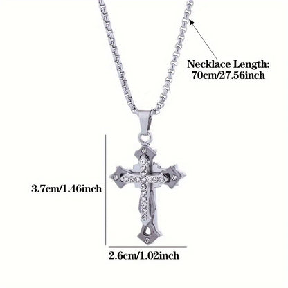Trendy Hip-Hop Titanium Steel Cross Necklace