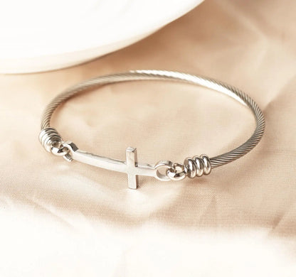 God Is Within Her She Will Not Fall Bracelet | Christian Cross Bracelet | Bible Verse Faith Jewelry | Inspirational Gift for Women