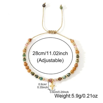 Christian Gifts for Women, Natural Stone Beaded Bracelets, Dainty Trendy Cross Inspirational Religious Jewelry Gifts