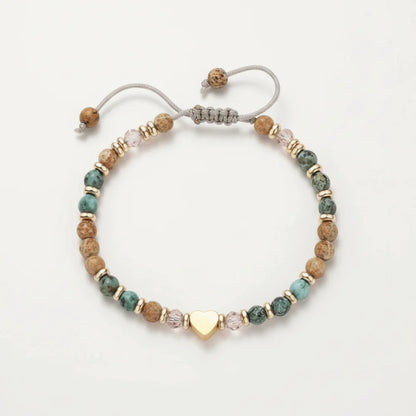 Inspirational Bead Bracelet Gift for Her | Handmade Wish Bracelet with Message Card | Motivational Boho Heart Bracelet