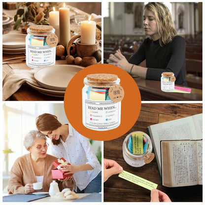 Christian Bible Verse Jar - Colorful Scripture Cards, Handmade Faith & Encouragement Gift for Women, Prayer & Blessings Jar