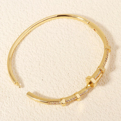 Trendy Zircon Nail Screw Bracelet for Women
