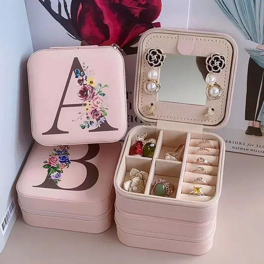Personalized Flower Alphabet Jewelry Box