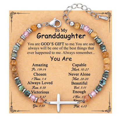 Birthday Christian gifts Cross Bracelet for Women Steel Confirmation Baptism Easter Unique Gift for Girls Friends Daughter Sister