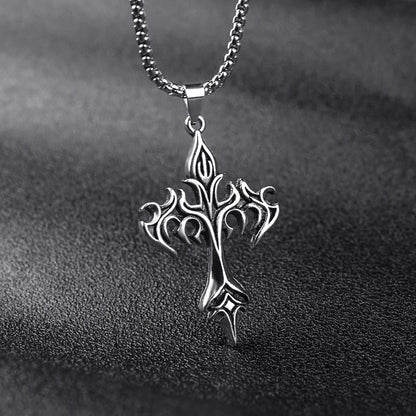 Hip Hop Stainless Steel Cross Pendant Necklace