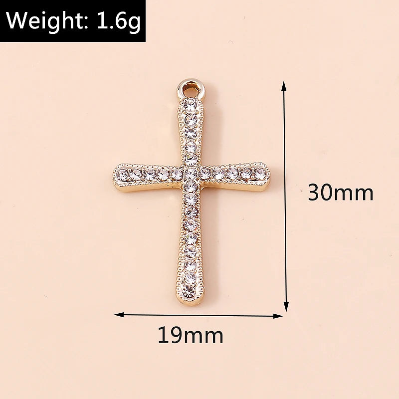 10pcs Luxury Gold Silver Color Cross Charms for Jewelry Making Handmade Crosses Pendant Necklace Keychain Diy Jewelry Findings - Blessings is Here