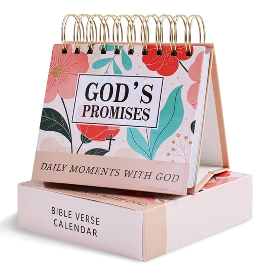 Christian Floral Bible Verse Calendar, 365 Days Scripture Inspirational Quotes Flip Desk Calendar, Gift for Women, Men, Believer