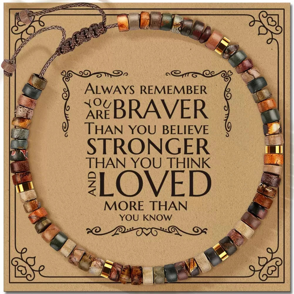 Healing Crystal Motivational Bracelet Positive Affirmation Anxiety Relief Good Luck Charm for Women Men Teens