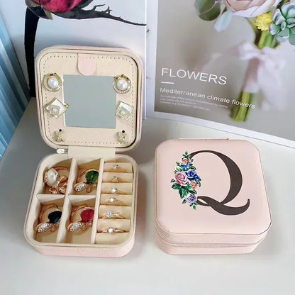 Personalized Flower Alphabet Jewelry Box