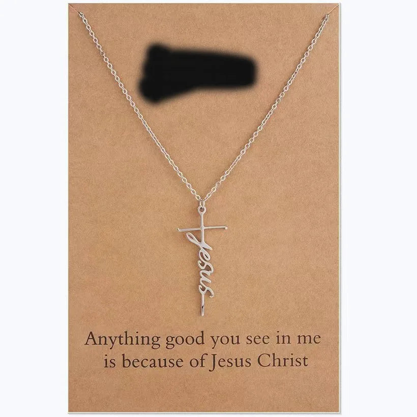 Faith Cross Pendant Necklace Religious Christian Jewelry Mother's Day Gifts for Women