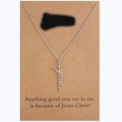 Faith Cross Pendant Necklace Religious Christian Jewelry Mother's Day Gifts for Women