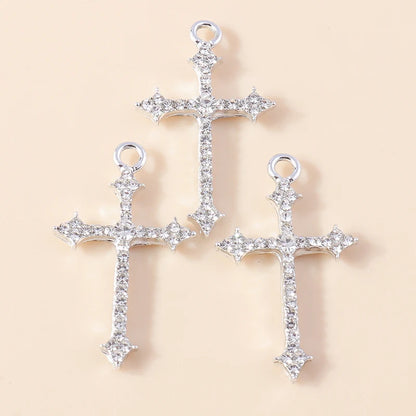 10pcs Luxury Gold Silver Color Cross Charms for Jewelry Making Handmade Crosses Pendant Necklace Keychain Diy Jewelry Findings - Blessings is Here