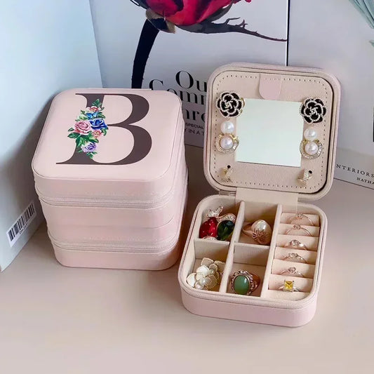 Personalized Flower Alphabet Jewelry Box
