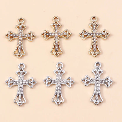 10pcs Luxury Gold Silver Color Cross Charms for Jewelry Making Handmade Crosses Pendant Necklace Keychain Diy Jewelry Findings - Blessings is Here