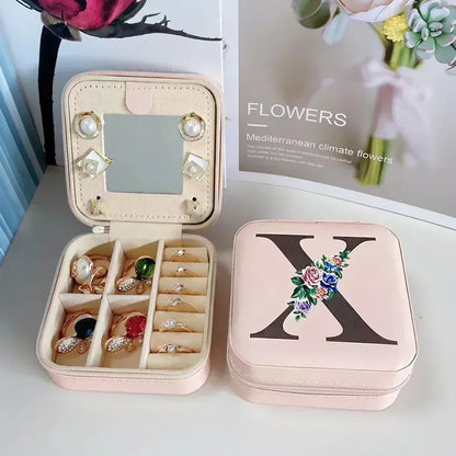 Personalized Flower Alphabet Jewelry Box