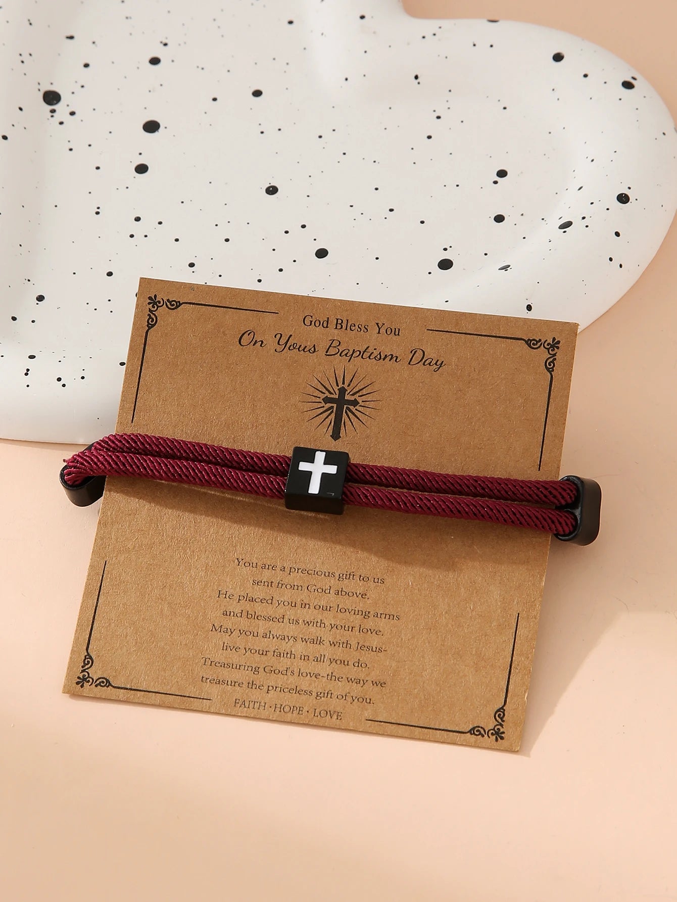 Braided Cross Bracelet for Men And Women Adjustable Hand Rope with Metal Knot Christian Baptism Gifts Christian Jewelry - Blessings is Here