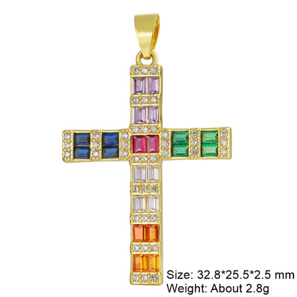 Juya Handmade 18K Real Gold Plated Cubic Zirconia Christian Cross Charms For DIY Rosary Religious Pendant Jewelry Making - Blessings is Here