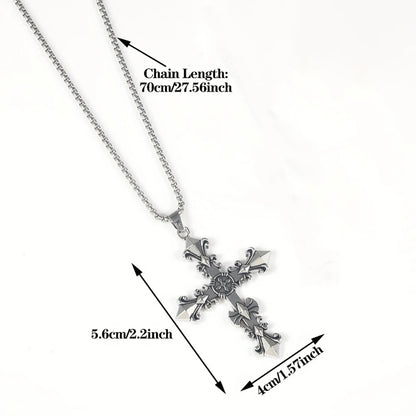 Trendy Hip-Hop Titanium Steel Cross Necklace