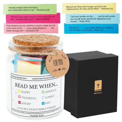 Christian Bible Verse Jar - Colorful Scripture Cards, Handmade Faith & Encouragement Gift for Women, Prayer & Blessings Jar