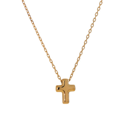 Small  Stainless Steel Chic Cross Casting Charm Pendant Necklace Unique Classic Fashion Jewelry Bijoux Femme