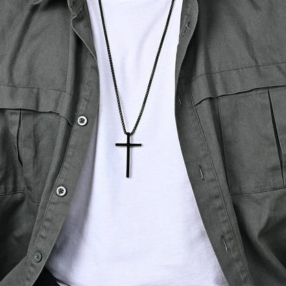 Unisex Titanium Steel Cross Necklace