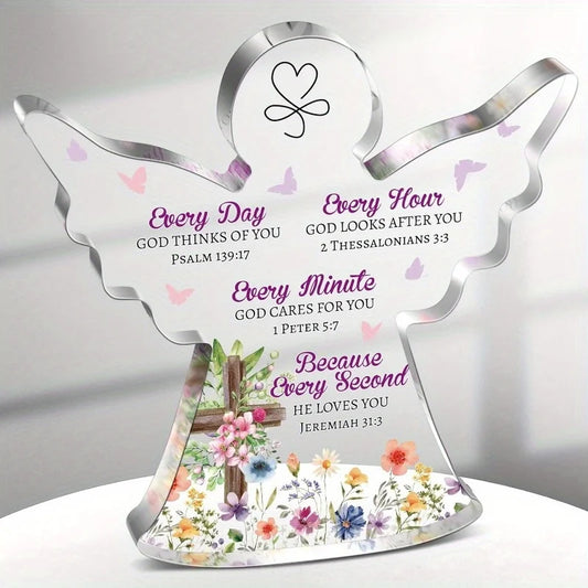 Angel Acrylic Gift with Bible Verse for Women, Mom, Sister, Friend