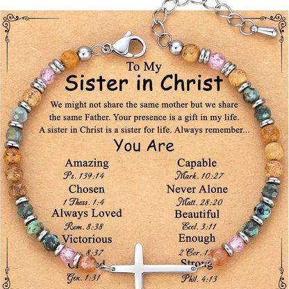 Birthday Christian gifts Cross Bracelet for Women Steel Confirmation Baptism Easter Unique Gift for Girls Friends Daughter Sister