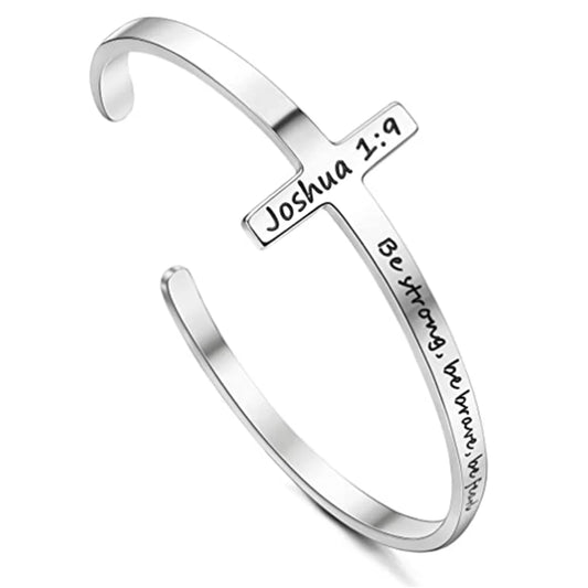S925 Sterling Silver Cross Cuff Bracelet