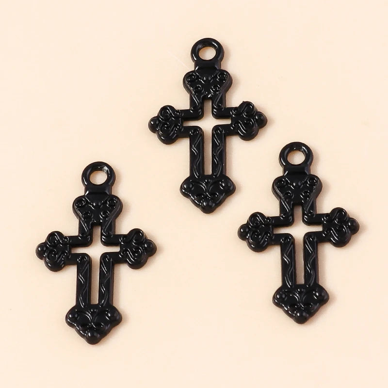 10pcs Luxury Gold Silver Color Cross Charms for Jewelry Making Handmade Crosses Pendant Necklace Keychain Diy Jewelry Findings - Blessings is Here