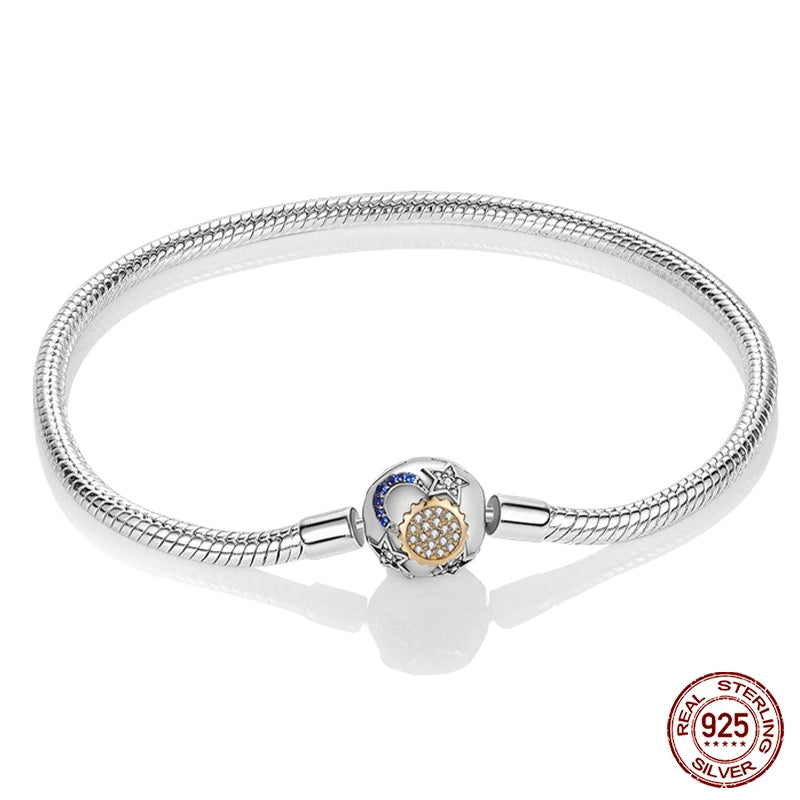 925 Silver Star Moon Clover Bracelet - Blessings is Here