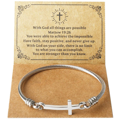 God Is Within Her She Will Not Fall Bracelet | Christian Cross Bracelet | Bible Verse Faith Jewelry | Inspirational Gift for Women