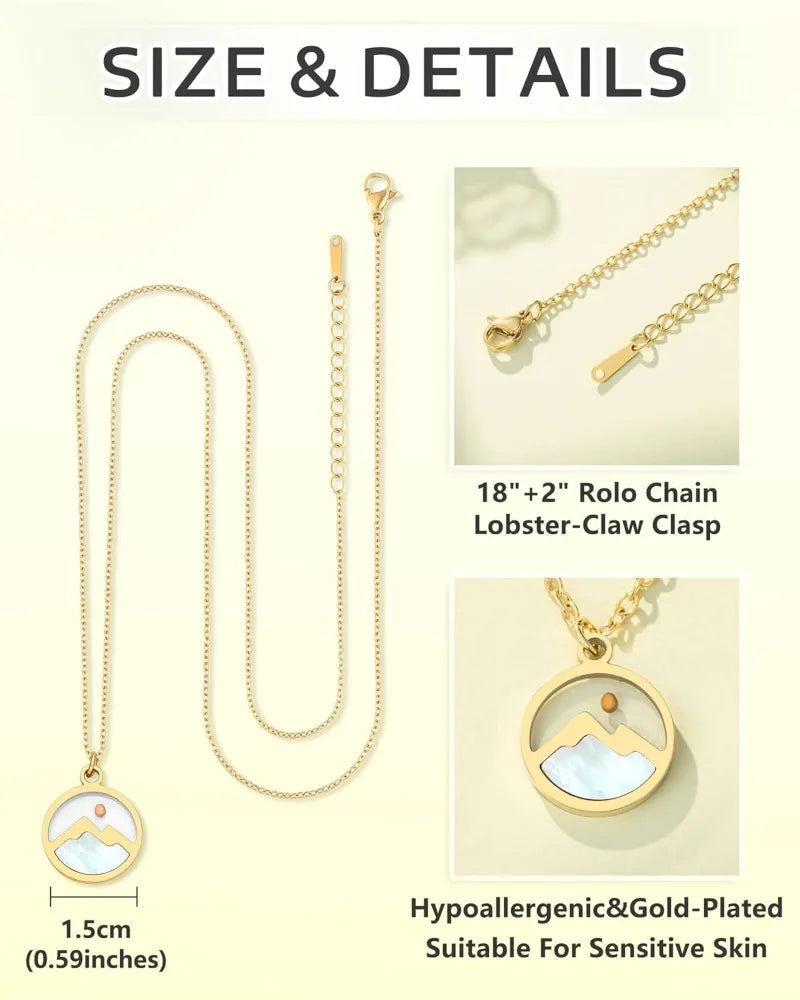14KGold Stainless Steel Moving Mountains-Mustard Seed Faith Pendant Necklaces for Women Men Boys Teens Girls Christmas Gifts - Blessings is Here